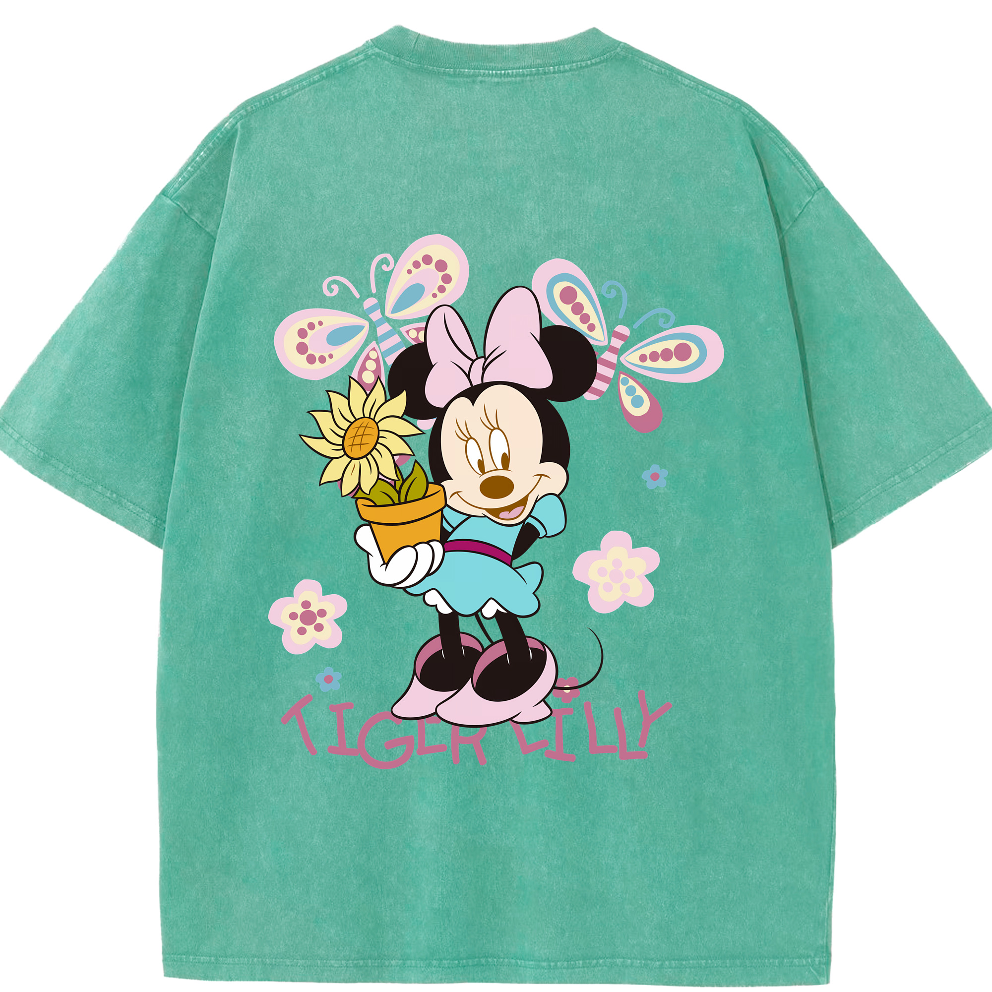 （画像用） ミッキーマウス Mickey Mouse 綿100% ヴィンテージ風 半袖Tシャツ（背面プリント）